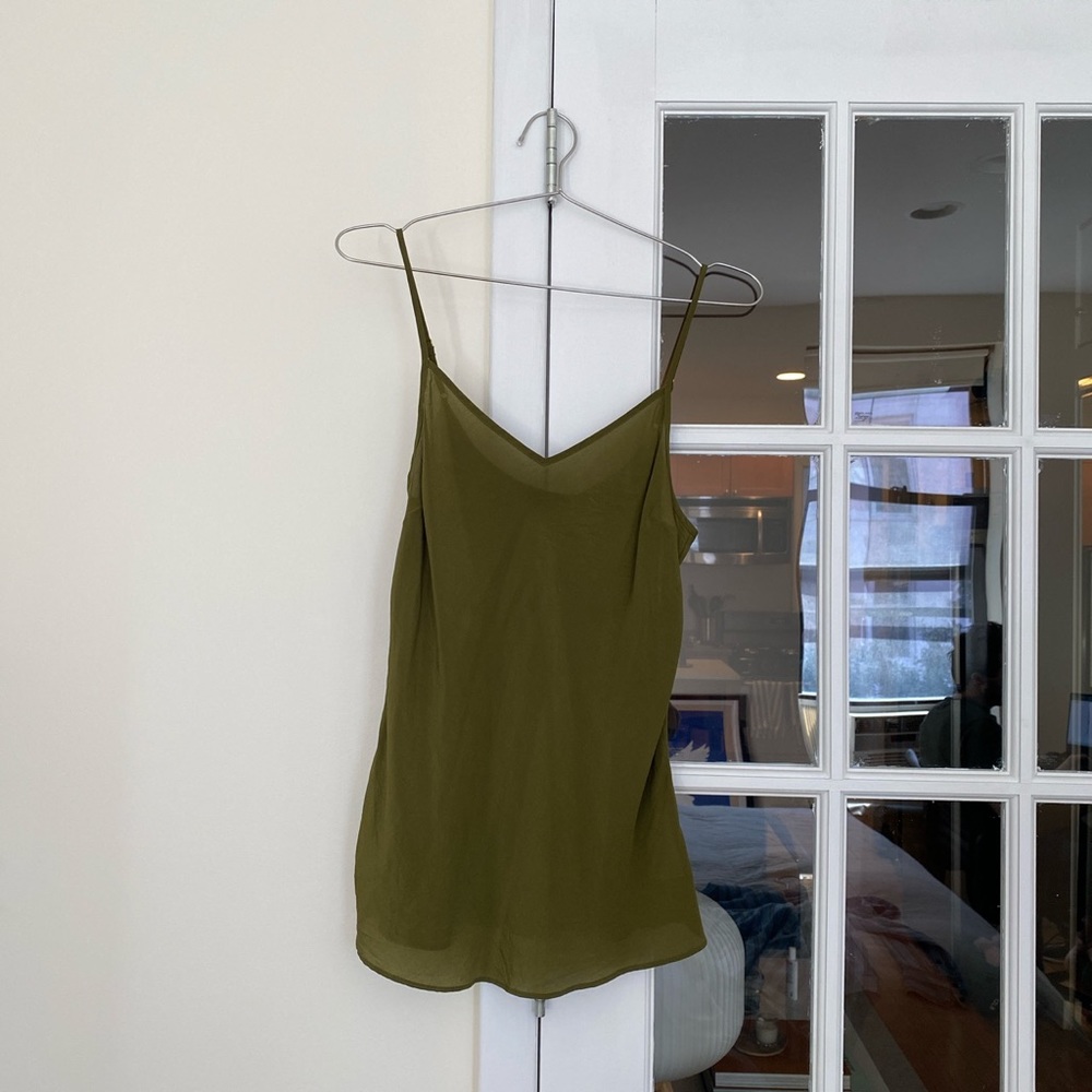 J. Crew Olive Silk Cami